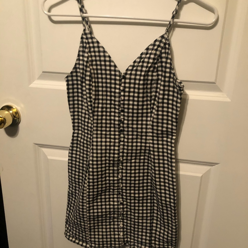 Forever21 black & white picnic plaid dress